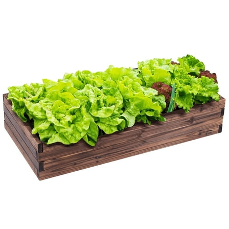 Gymax Wooden Raised Garden Bed Kit - Elevated Planter Box For Growing Herbs Vegetable