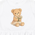 thumbnail image 4 of Inktastic Cute Teddy Bear Holding Flowers Girls Toddler Dress, 4 of 5