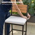 thumbnail image 6 of Crestlive Products Outdoor Bar Stools Set of 2, Patio Counter Height Barstools with Cushions, Outdoor Bar Chairs with Back & Footrest for Deck, Patio, Backyard, Garden, Poolside, White, 6 of 6