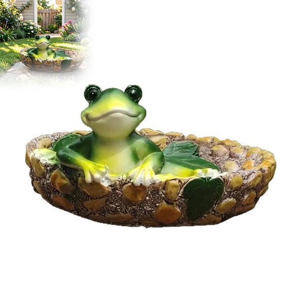 Tong Vogeltränke Kunstharz Frosch Dekorative Vogelbadeschale Wasserspender Für Pool Garten Froschornament Gartendekoration Für Den Außenbereich Gartenarbeit