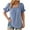 Blue, variant on Timegard Tops for Women Puff Short Sleeve Square Neck Ruched Loose Blouse Dressy Casual Tops Travel