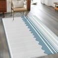 thumbnail image 2 of Blue Striped Area Rugs 3'x5', Washable Small Throw Rugs for Living Room Bedroom, Abstract Modern Geometric Stripes Indoor Outdoor Rug Non-Slip Low Pile Carpet Runner Reversible Floor Mats, 2 of 8