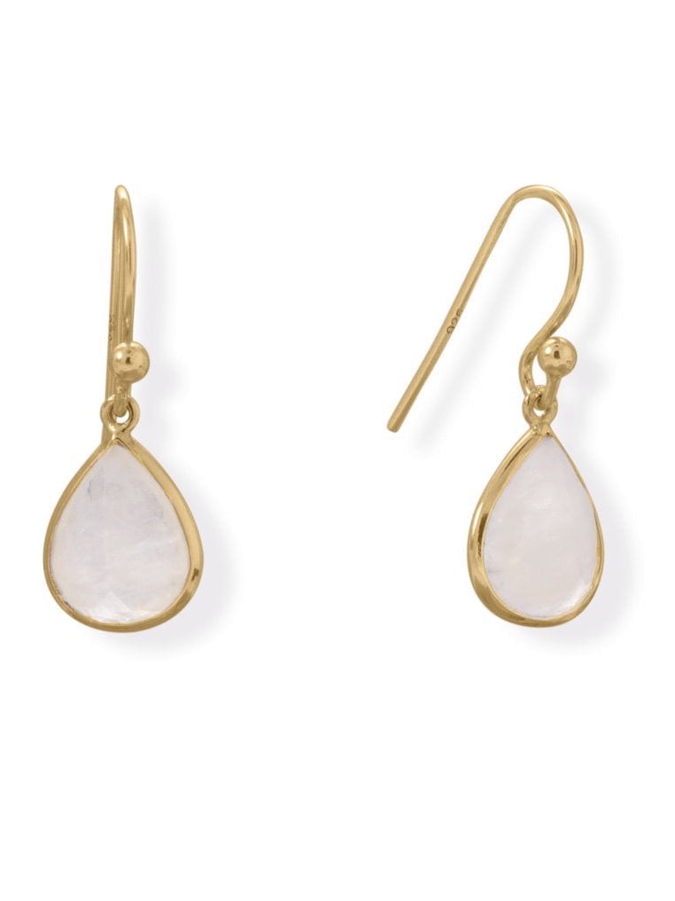 14k gold moonstone earrings