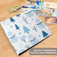 thumbnail image 4 of FORMRS 3 Ring Photo Album 4"x6" Self Adhesive Large Capacity PU Leather Cover, Blue Simple Cartoon Snowmen, 4 of 8