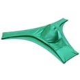 thumbnail image 3 of Botmois Men Shiny Bikini Briefs Underwear Hipster Pants Panties Solid Touch Briefs Enhance Pouch Cheeky Briefs Green XL, 3 of 3