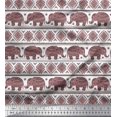 thumbnail image 1 of Soimoi Moss Georgette Fabric Aztec & Tribal Elephant Ethnic Printed Fabric 1 Yard 42 Inch Wide, 1 of 1