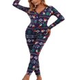 thumbnail image 1 of Combinaison Pyjama pour Femmes Christmas Cartoon une-Pièce de Nuit, 1 of 6
