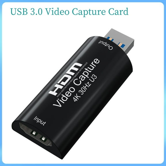 USB 3.0 Video Capture Card Adapter for Streaming Gaming Video Conference Teaching Live Broadcasting