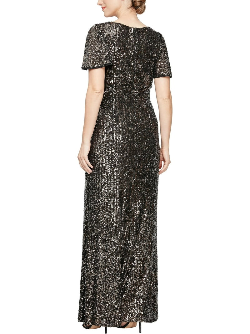 Alex Evenings Women's Long Stretch Sequin Bodice Mother of The Bride Dress  with Empire Waist (Petite and Regular Sizes) - Walmart.com