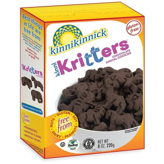 Kinnikinnick Foods KinniKritters Animal Cookies Gluten Free Chocolate 8 oz