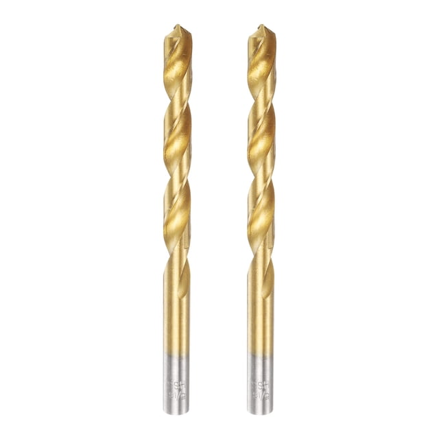 2 piezas Broca de torsión de titanio 5/16" de diámetro de perforación, brocas de acero de alta velocidad para metal endurecido, acero inoxidable, hierro fundido, madera, plástico