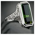 thumbnail image 2 of 925 Sterling Silver Baguette Princess Emerald Retro Diamond Band Rings, 2 of 2