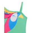 thumbnail image 2 of Wonder Nation Baby and Toddler Girl Ruffle One Shoulder Swimsuit, 1-Piece, Sizes 12M-5T, 2 of 4