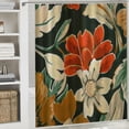 thumbnail image 6 of Fenyluxe Abstract Vintage Floral Shower Curtain Modern Spring Flowers Retro Green Leaves Bathroom Curtains Set Colorful Contemporary Bath Accessories Art Home Decor Fabric, 6 of 7