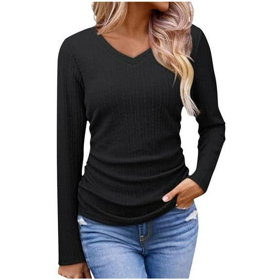 Women's Tee Shirts Long Sleeve Womens T Shirts Vneck Pullover Plus Size Tops Fall My Items My Order
