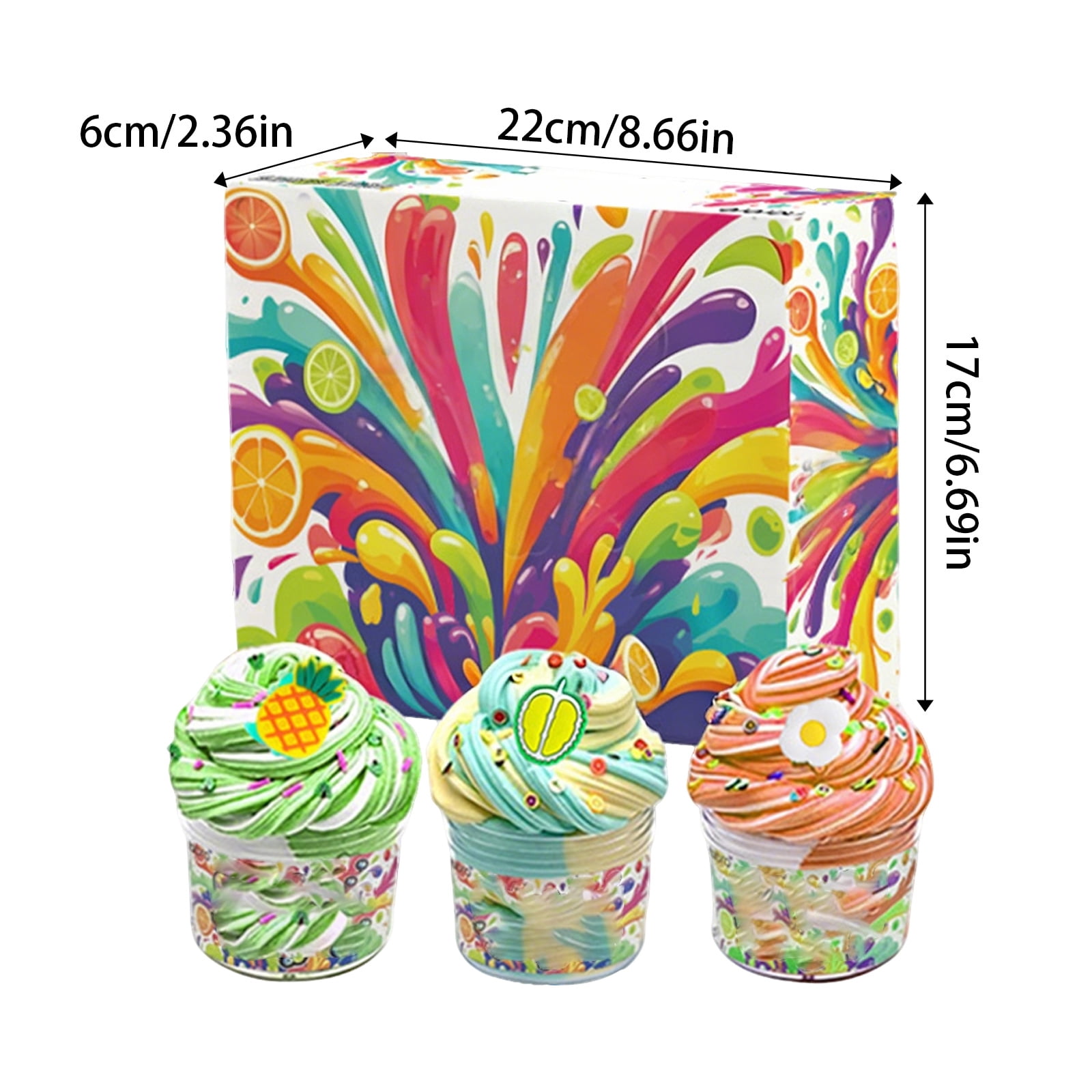 Easter 12-Color Butter Slime Set with Cute Cupcake Designs - Dense Smooth Texture with Unique Butter Feel, Includes Decorative Charms - for Kids, Easter Basket Stuffers, Party Favors, Sensory Play