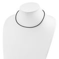 thumbnail image 3 of 925 Sterling Silver Cord & Leather Chain Necklace 16 inch 2 mm Black Rubber, 3 of 3