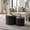 Black Woodgrain, variant on Nesting Coffee Table Set of 2 Round Wooden Tables - Modern Black Woodgrain