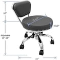 thumbnail image 2 of MAYAKOBA Dayton Rolling Stool with Backrest – Storm Gray Pneumatic Seat, Adjustable Height 13"-15", Ergonomic Design for Home Office, Garage, Gardening, Lab, School, Mechanic Tasks, 2 of 8