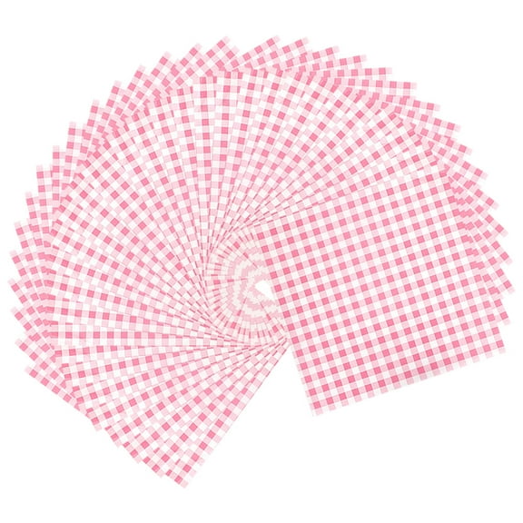 WASHWEPE Sandwich Wraps Baking Paper Anti-grease Pink Synthetic Material 100 Sheets