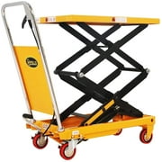 APOLLOLIFT 330lb Double Scissor Lift Table Cart 146lb Hand Hydraulic Lift Table Truck 43" W/ Foot Pump
