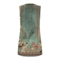 thumbnail image 5 of Summer Saving Wycnly Womens Tank Tops Vintage Loose Pleated Swing Hem Tunic Vest Tops Summer Fashion Ethnic Style Print Square Neck Sleeveless Shirts Blouse Green XXL, 5 of 5