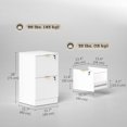 thumbnail image 2 of Lockable White Filing Cabinet with 2 Drawers - Compact Office Storage & Printer Stand - A4/Letter File Size - Modern MDF Design for Home Office & Workspace, 2 of 7