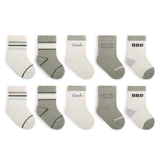 Striped letter baby socks for boys and girls with a collegiate style suitable for children's footwear