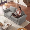thumbnail image 6 of Vorthio 81.9" Oversized Loveseat Cloud Couch, Deep Wide Seat Slipcovered Sofa with Rolled Arms, Washable Fabric, Grey, 6 of 9