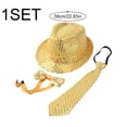 thumbnail image 7 of Slccxzc Adults Sequins Jazz Dance Hat with Necktie Sequin Fedora Hat Disco Hat Party Accessories, 7 of 7