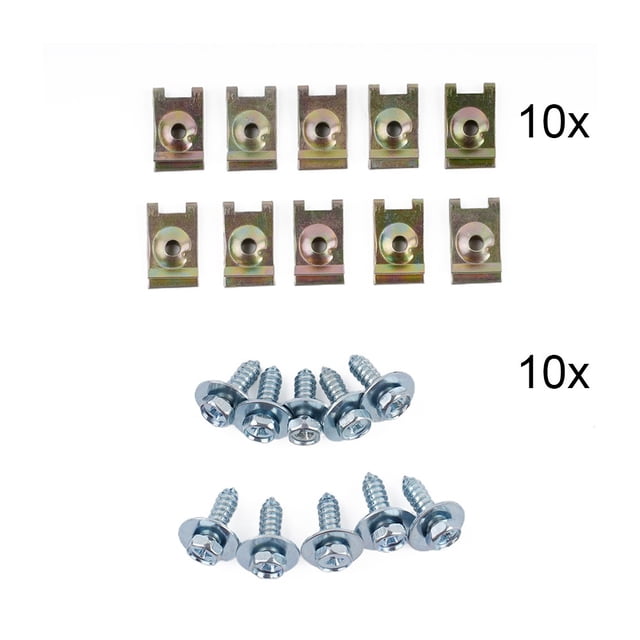 Lefu 10Set Vis Écrou en Tôle Écrou de Soubassement Vis clips pour BMW Opel Ford