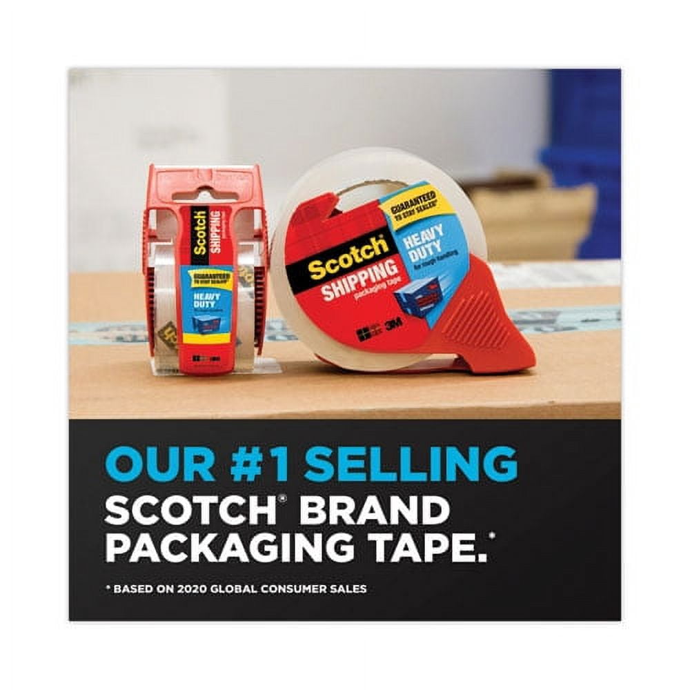 Packaging Tape Dispenser With Two Rolls Of Tape, 3" Core, For Rolls Up To 2" X 60 Yds, Red | Bundle of 10 Packs
