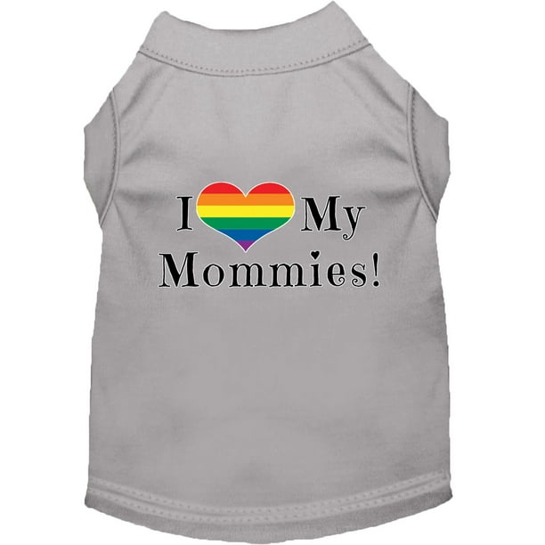 I Heart My Mommies Sérigraphie Chien Chemise Gris Med