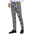thumbnail image 5 of Floral Print Pants for Men's Flat Front Retro Paisley Flower Pattern Trousers 28 Black, 5 of 6