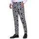 thumbnail image 5 of Pantalones de estampado floral para hombres, pantalones retro de flores paisley, 36 negro, 5 of 6