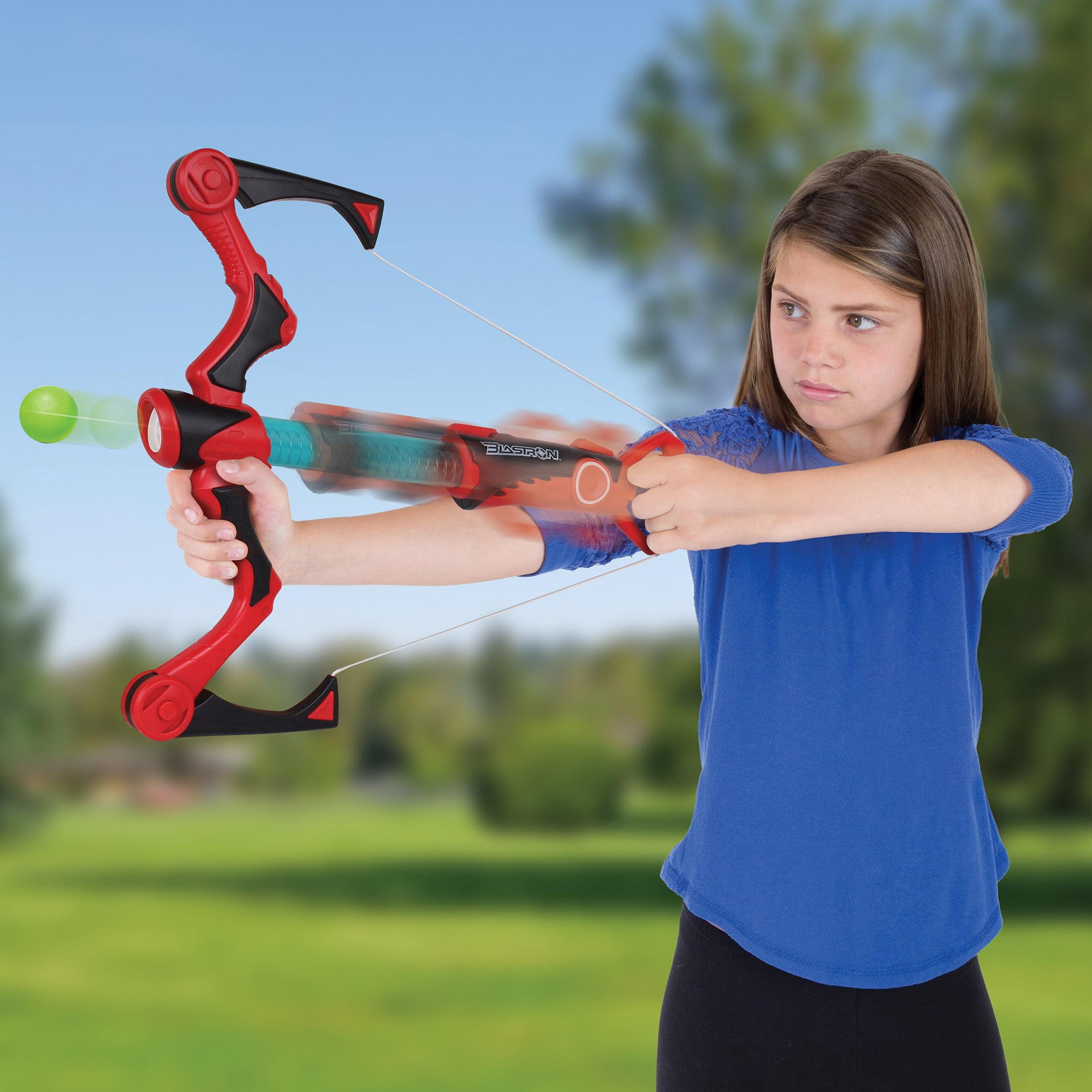 NKOK Blastron CannonBall Blaster: Compound Bow -  22"L 3844, Includes 12 Lightweight Foam Balls, Toy Shoots Up To 20 Feet, Children’s Blaster, Pump Action & Sight, For Kids Ages 6+