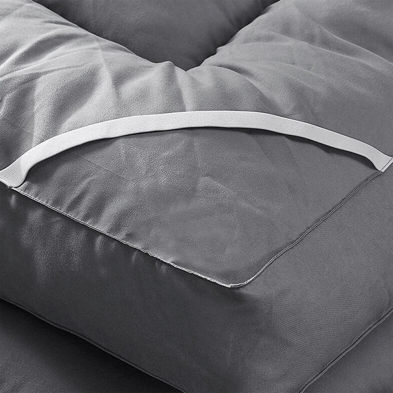 Desirable Life Extra Thick King Mattress Topper Pillow Top Mattress Protector Cover with 3 inch Down Alternative Fill Microfiber Soft and Breathable, Gray