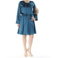 thumbnail image 4 of RACHEL ROY Womens Turquoise Bell Sleeve Above The Knee Fit + Flare Dress S, 4 of 5