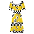 thumbnail image 5 of York Yellow Taxi Cab Pattern Sleeveless Dress evening dresses women birthday dress for women luxury 2024 Women's summer suit, 5 of 7
