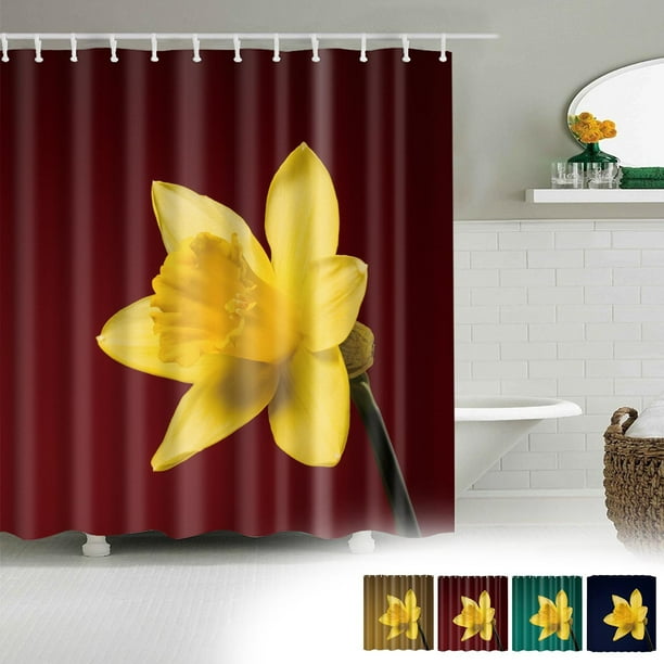 Cortina de ducha de poliéster con impresión digital, 120x180cm - Tela de secado rápido con rellenos metálicos, decoración moderna de baño para bañera y ducha