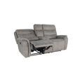 thumbnail image 4 of Benjara Folu 80" Console Loveseat- Dual Manual Recliner- Gray Faux Leather, 4 of 7