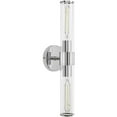 thumbnail image 5 of Deyidn 19.84" Chrome Modern Wall Sconce - 2-Light Dimmable Bathroom Vanity Light with Transparent Glass Shade, 5 of 7