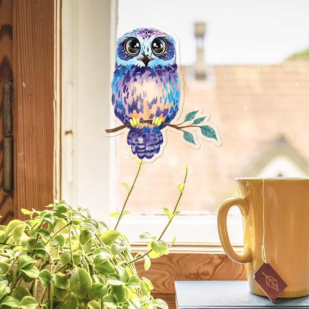 WIRESTER 2pcs Set Vinyl Decal Sticker For Notebook, Ipad - Colorful Owls