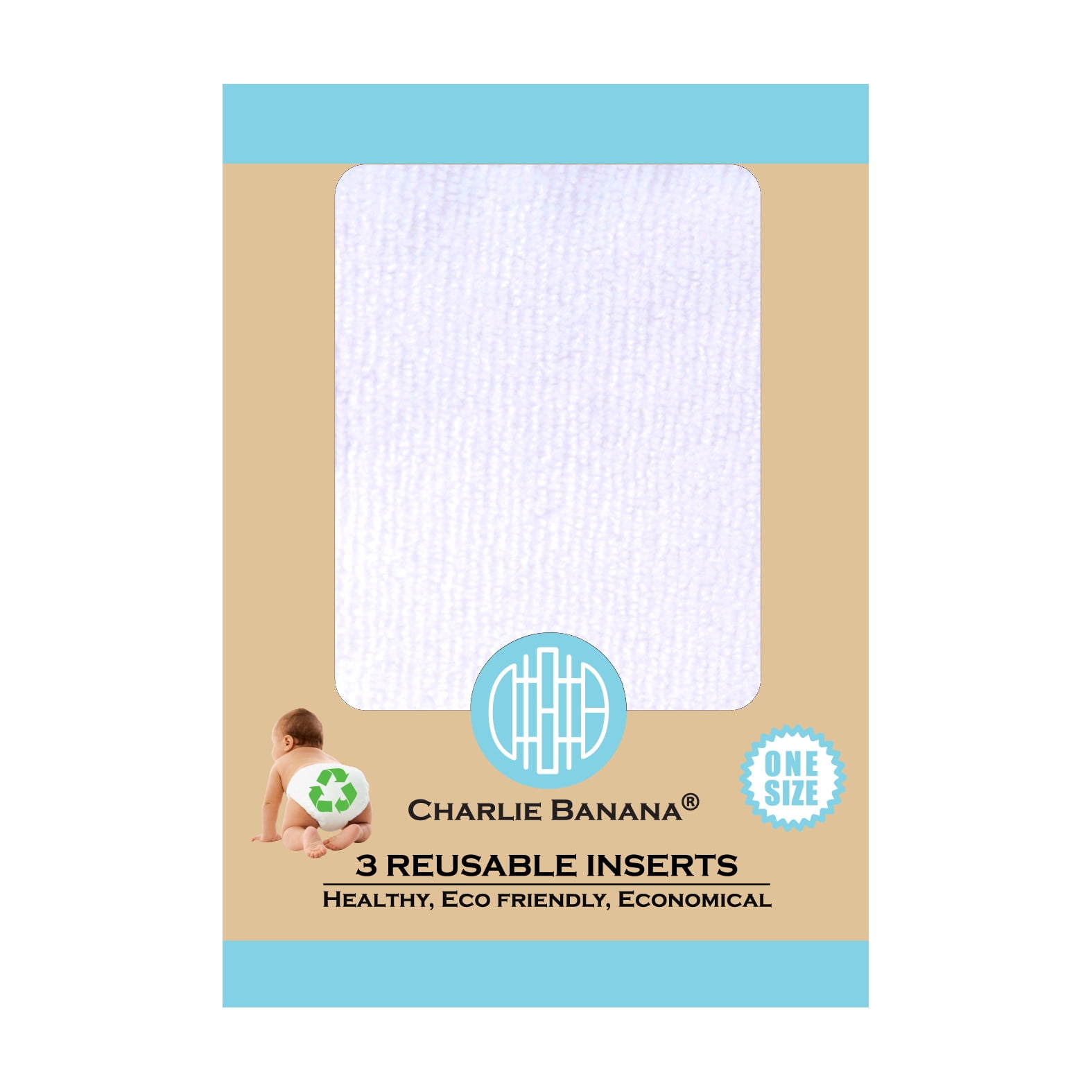 Charlie Banana One Size Small Reusable Inserts, 3 count