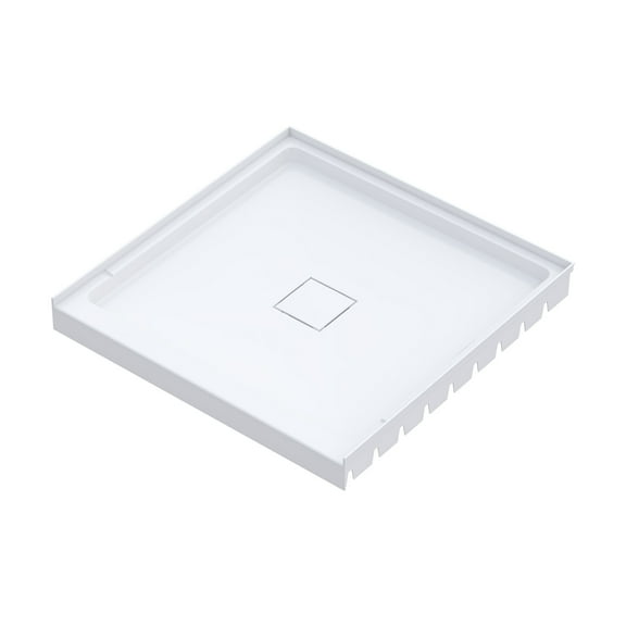 Marquette 32 x 32 Shower Pan Base with Center Drain in Glossy White