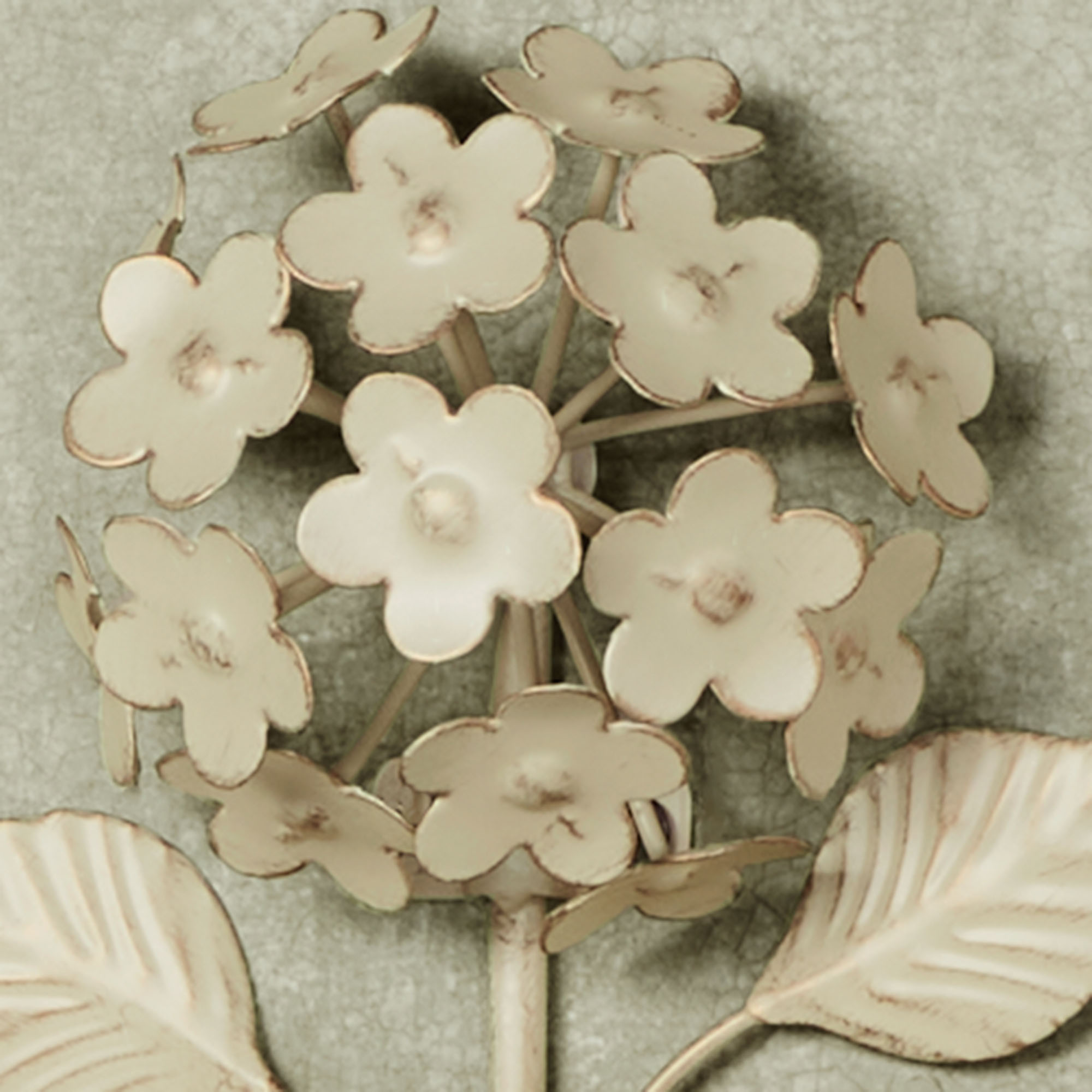 Hydrangea Wall Toilet Paper Holder Creamy Gold 7.5” x 3” x 7”