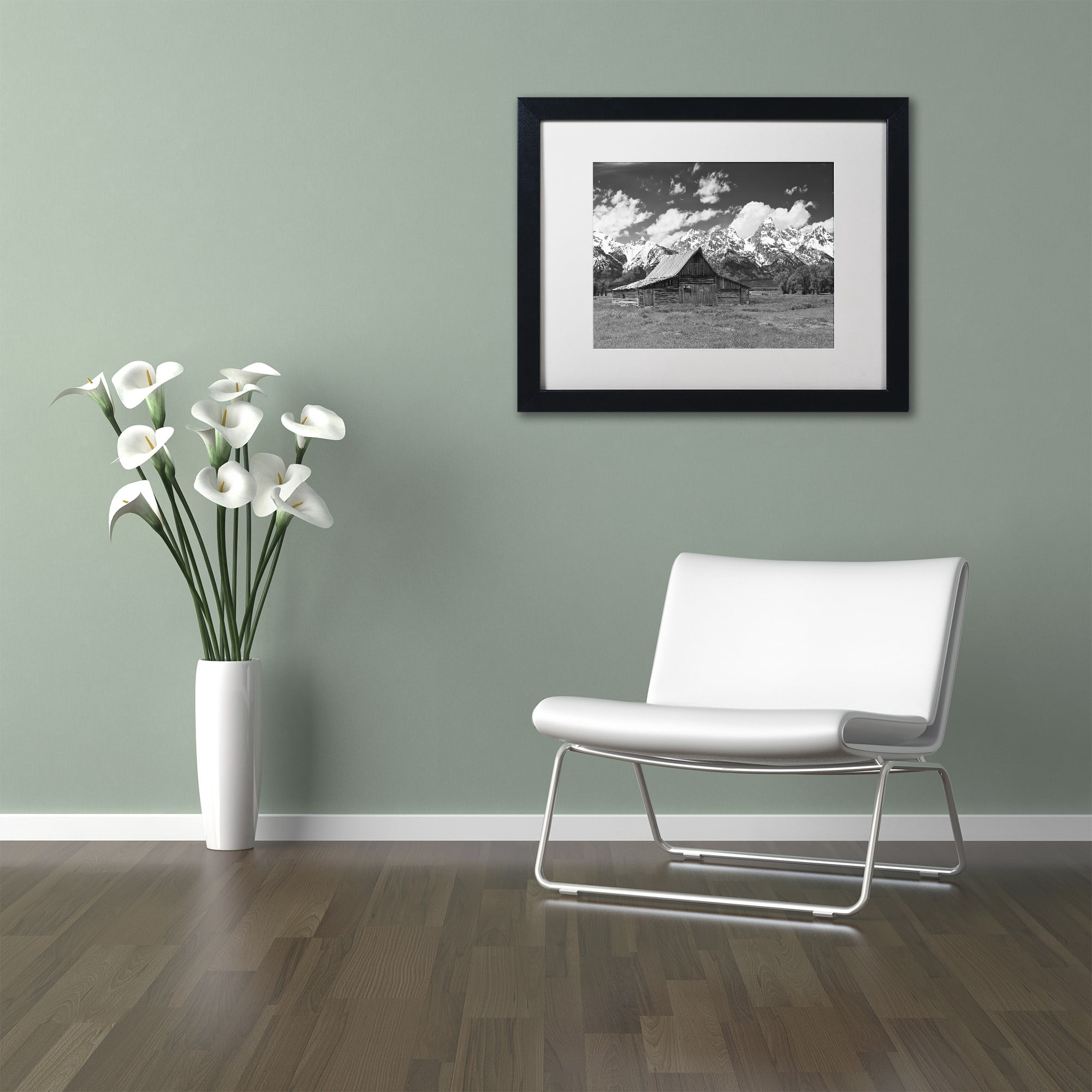 Trademark Fine Art "Thomas Moulton Barn" Canvas Art by Michael Blanchette Photography White Matte, Black Frame
