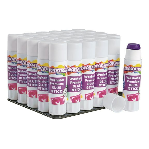 Colorations Washable Premium Glue Sticks - Set of 30, Purple