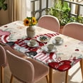 thumbnail image 3 of Valentines Table Cloths for 5 Foot Rectangle Tables, Pink Red Love Heart Gnomes Eucalyptus Retro Patio Waterproof Elastic Fitted Tablecloths, Washable Rectangular Table Cover for Camping, 3 of 8