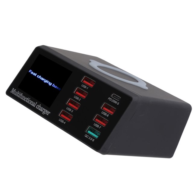 DEWIN 100W Mulitiports Mobile Phone Charging Station LED Display for Samsung/Huawei/iPhone